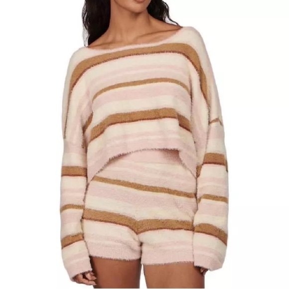 NWT [Charlie Holiday] Tellow Knit Ivory Crop Pullover Sweater Shirt Women’s Sz M - Picture 2 of 6